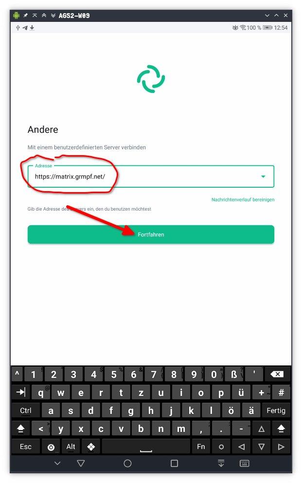 Serveradresse eingeben
